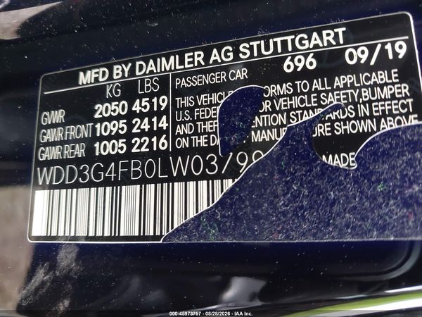 2020 MERCEDES-BENZ A 220 4MATIC — I9