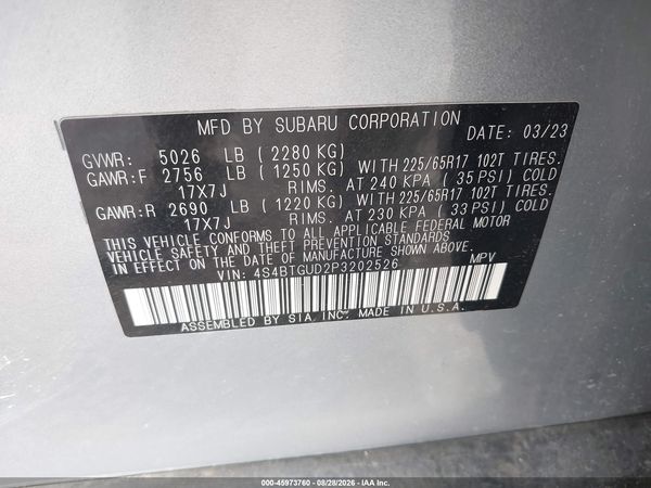 2023 SUBARU OUTBACK WILDERNESS — I9
