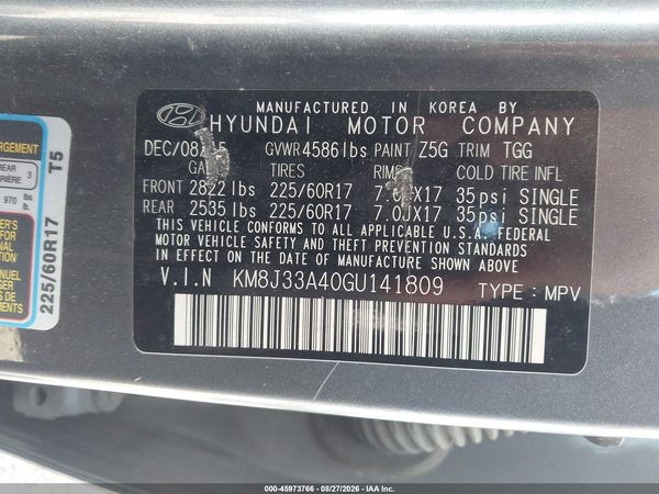 2016 HYUNDAI TUCSON SE — I9
