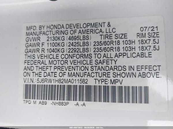 2021 HONDA CR-V 2WD EX-L