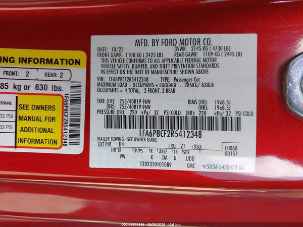 2024 FORD MUSTANG GT PREMIUM FASTBACK — I9