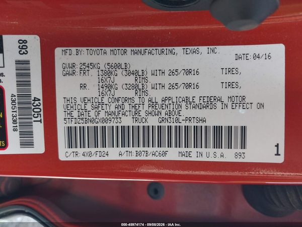 2016 TOYOTA TACOMA TRD OFF ROAD