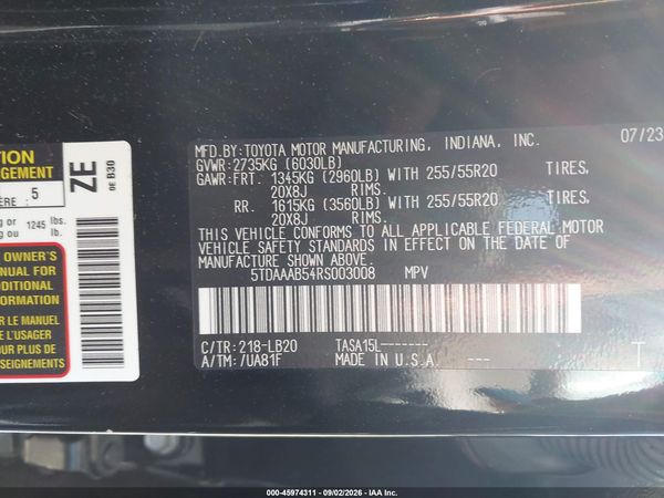 2024 TOYOTA GRAND HIGHLANDER PLATINUM