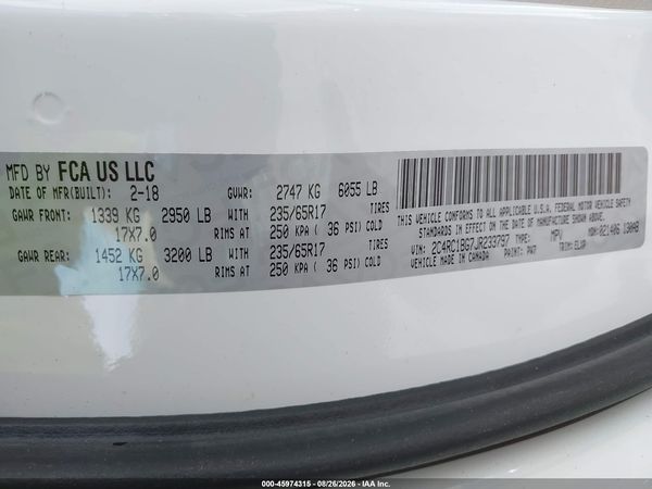 2018 CHRYSLER PACIFICA TOURING L