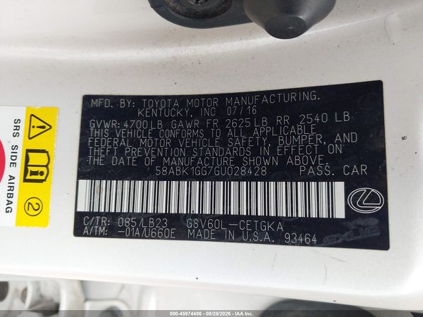 2016 LEXUS ES 350