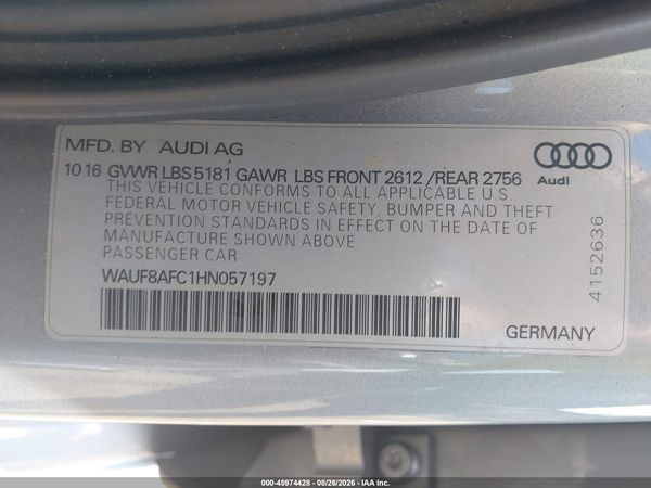 2017 AUDI A6 PREMIUM — I9