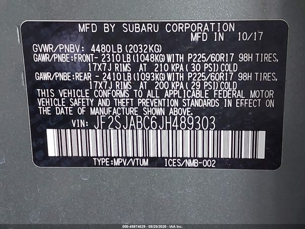 2018 SUBARU FORESTER 2.5I