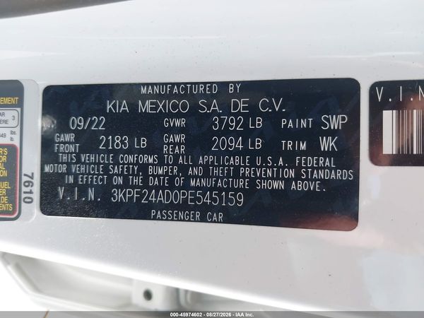 2023 KIA FORTE LXS — I9