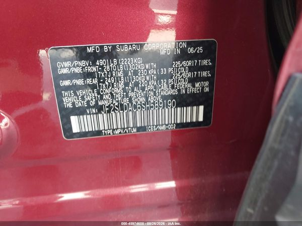 2025 SUBARU FORESTER Base Plus — I9
