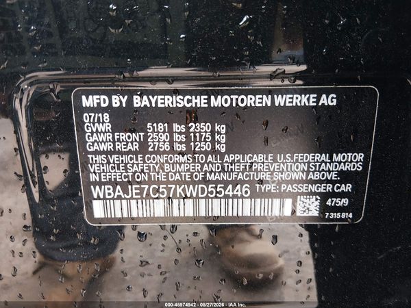 2019 BMW 540I XDRIVE — I9