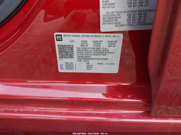 2026 CHEVROLET SILVERADO 1500 2WD  SHORT BED RST — I9
