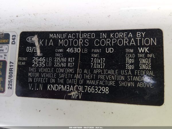 2020 KIA SPORTAGE LX