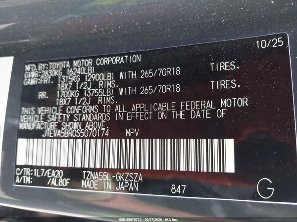 2025 TOYOTA 4RUNNER TRD OFF ROAD PREMIUM — I9