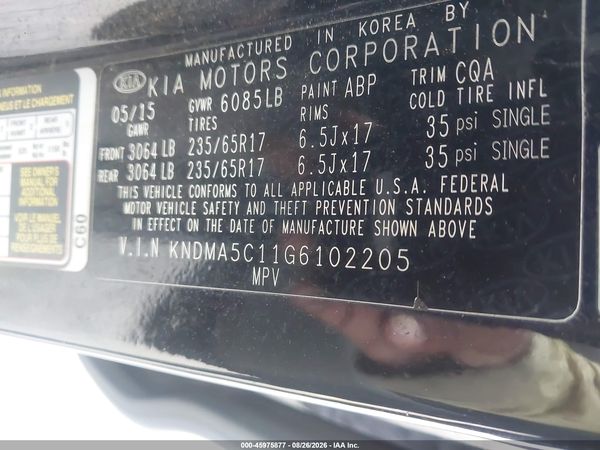 2016 KIA SEDONA L