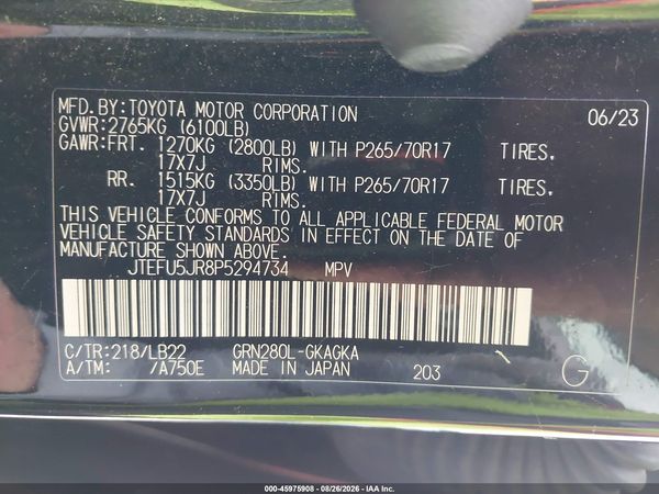 2023 TOYOTA 4RUNNER SR5 PREMIUM — I9
