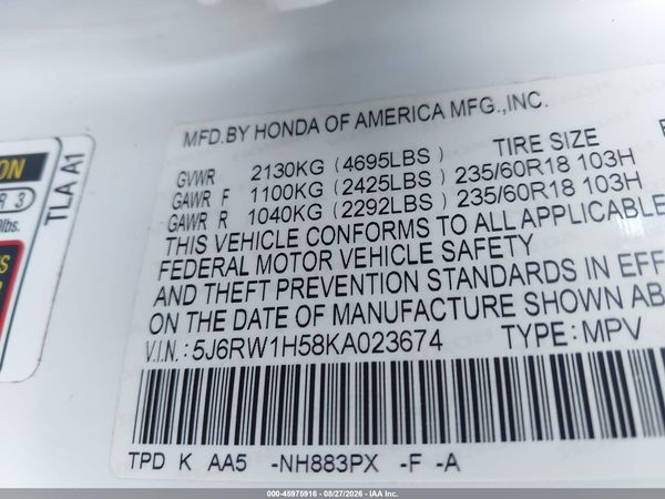 2019 HONDA CR-V EX — I9