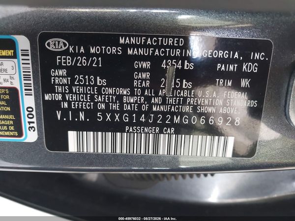 2021 KIA K5 LXS