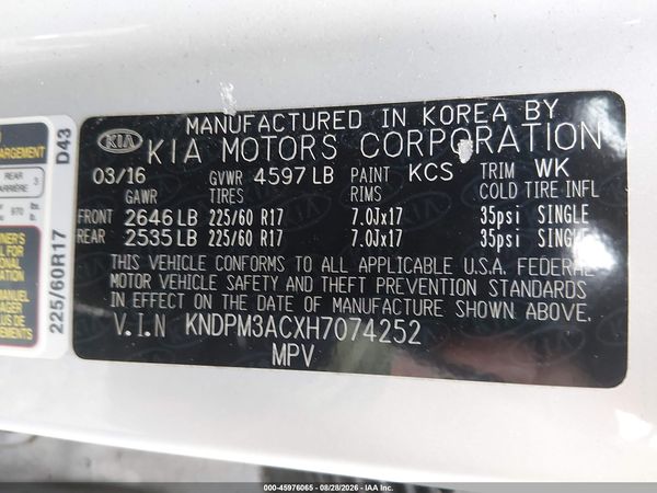 2017 KIA SPORTAGE LX — I9