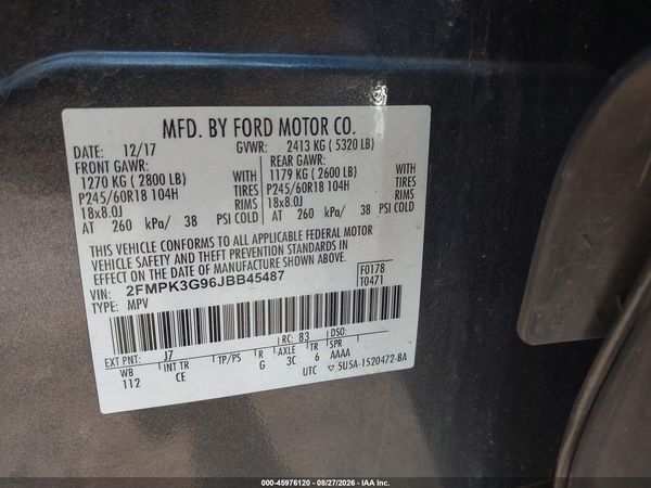 2018 FORD EDGE SE — I9