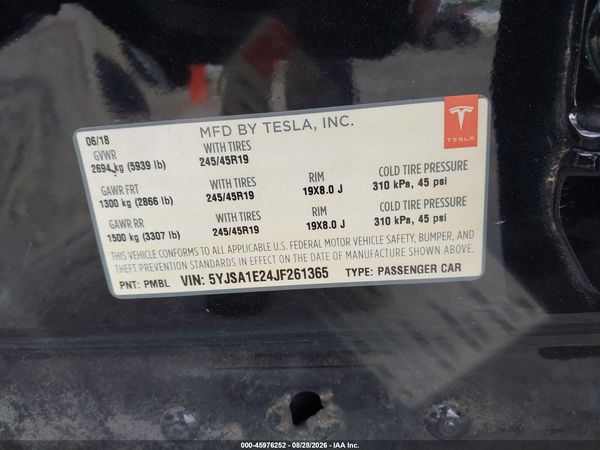 2018 TESLA MODEL S 100D/75D/P100D — I9
