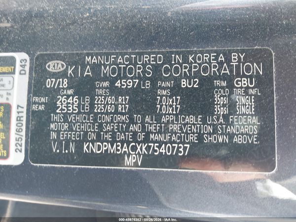 2019 KIA SPORTAGE LX — I9