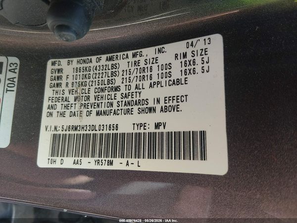 2013 HONDA CR-V LX