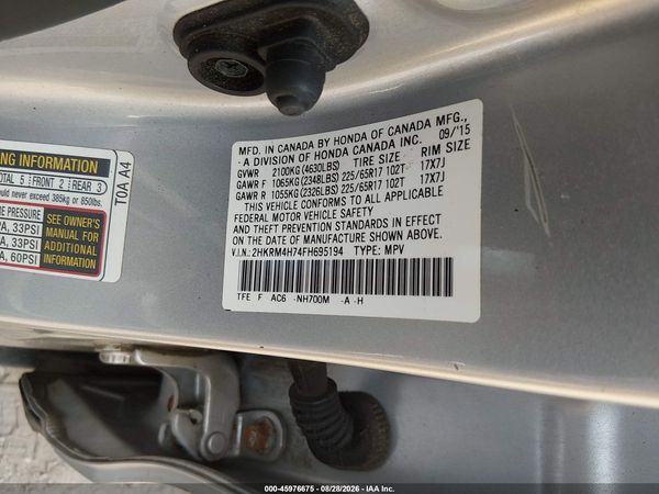 2015 HONDA CR-V EX-L — I9