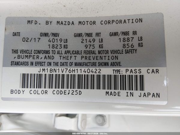 2017 MAZDA MAZDA3 TOURING — I9