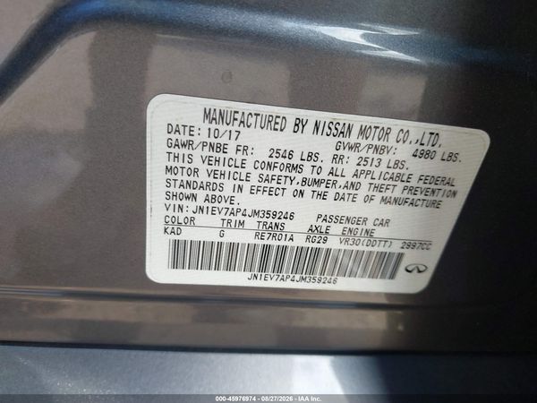 2018 INFINITI Q50 3.0T SPORT — I9