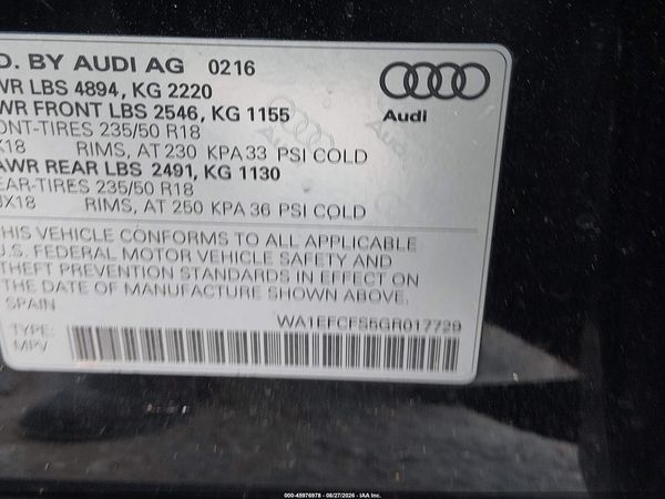 2016 AUDI Q3 2.0T PREMIUM PLUS — I9