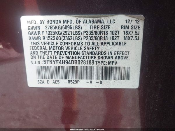 2013 HONDA PILOT TOURING