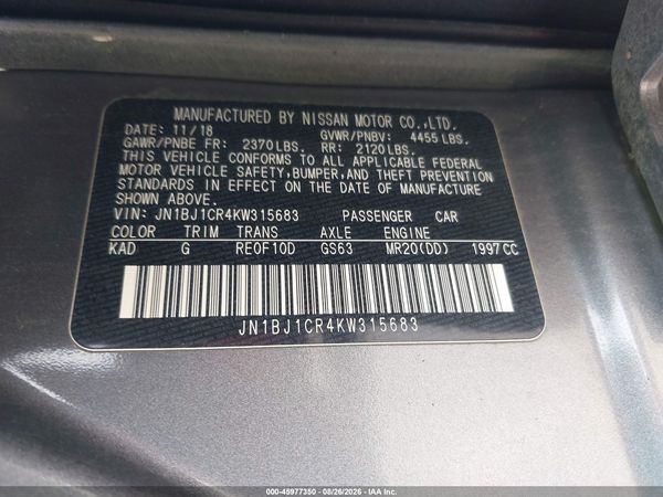 2019 NISSAN ROGUE SPORT SL