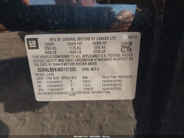 2014 CHEVROLET EQUINOX 1LT — I9