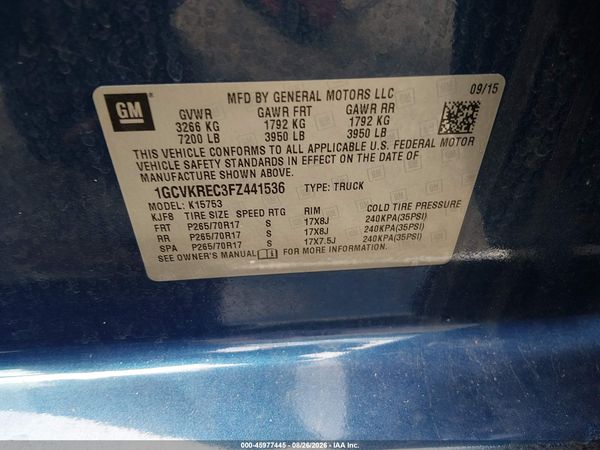 2015 CHEVROLET SILVERADO 1500 1LT — I9