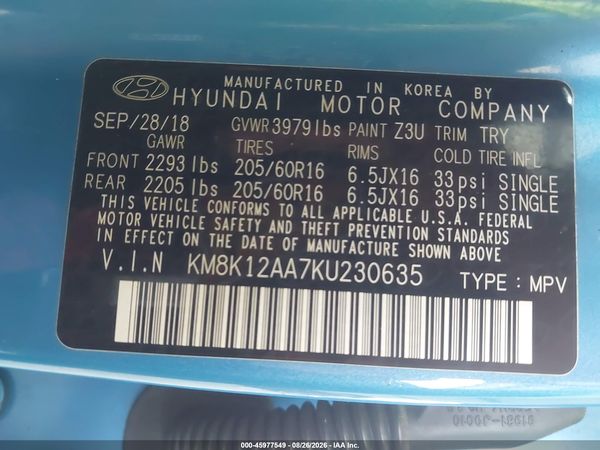 2019 HYUNDAI KONA SE — I9