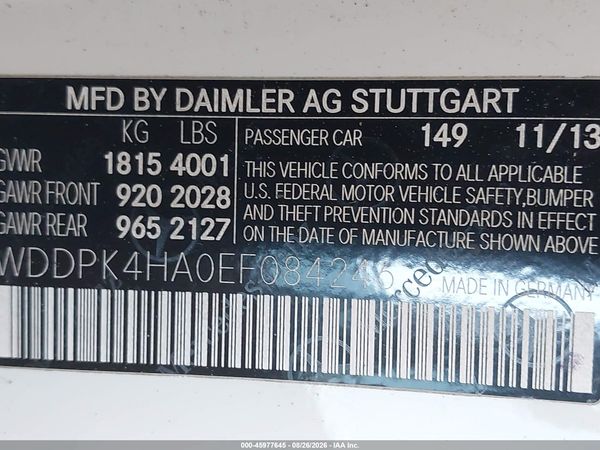 2014 MERCEDES-BENZ SLK 250 SLK250 — I9