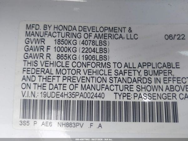 2023 ACURA INTEGRA A-SPEC — I9