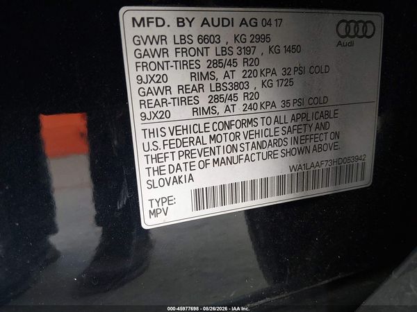 2017 AUDI Q7 3.0T PREMIUM — I9