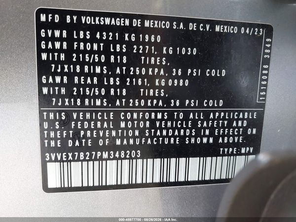 2023 VOLKSWAGEN TAOS 1.5T SE — I9