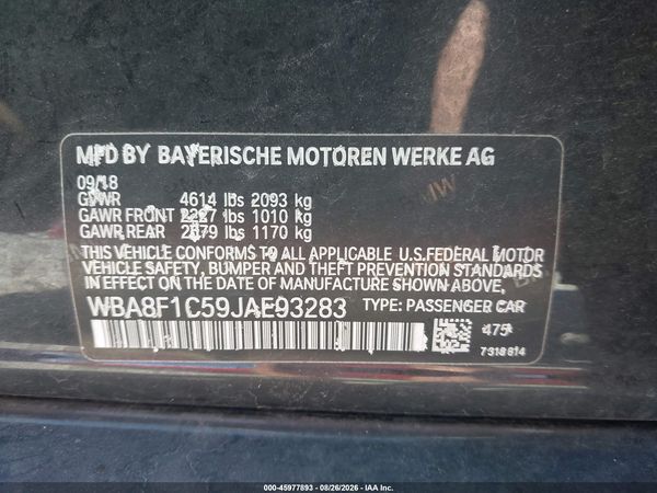 2018 BMW 328D XDRIVE — I9