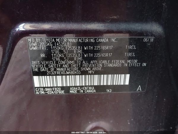 2018 TOYOTA RAV4 LE — I9