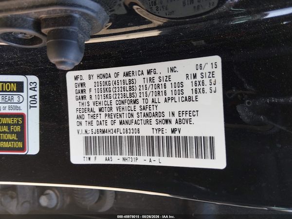 2015 HONDA CR-V LX — I9