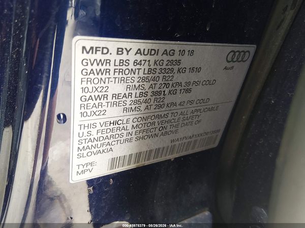 2019 AUDI Q8 55 PREMIUM — I9