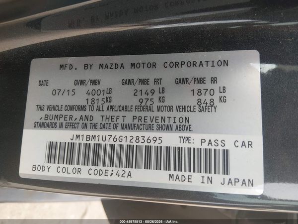 2016 MAZDA MAZDA3 I SPORT — I9