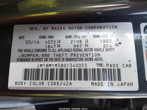 2016 MAZDA MAZDA3 S TOURING — I9