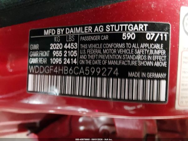 2012 MERCEDES-BENZ C 250 LUXURY/SPORT — I9