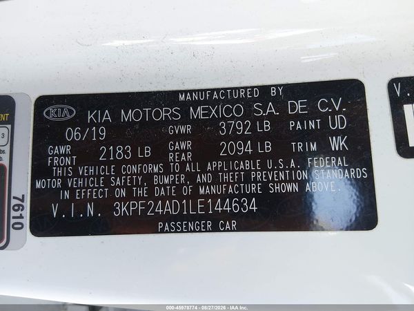 2020 KIA FORTE LXS