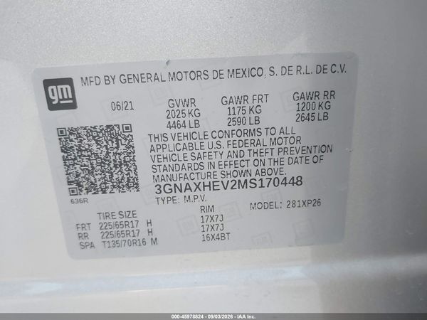 2021 CHEVROLET EQUINOX FWD LS — I9