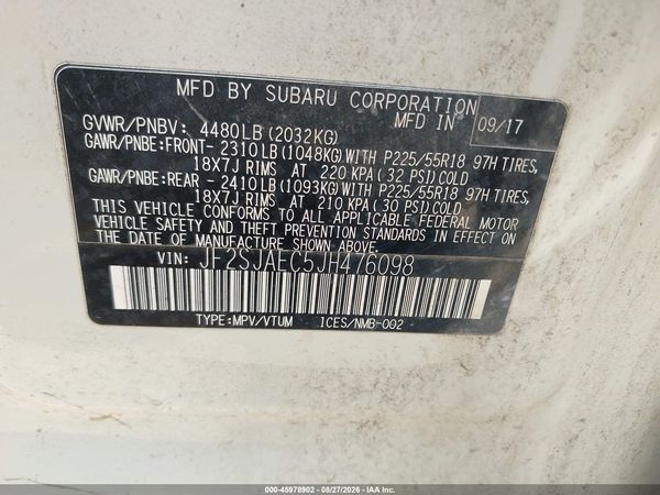 2018 SUBARU FORESTER 2.5I PREMIUM — I9