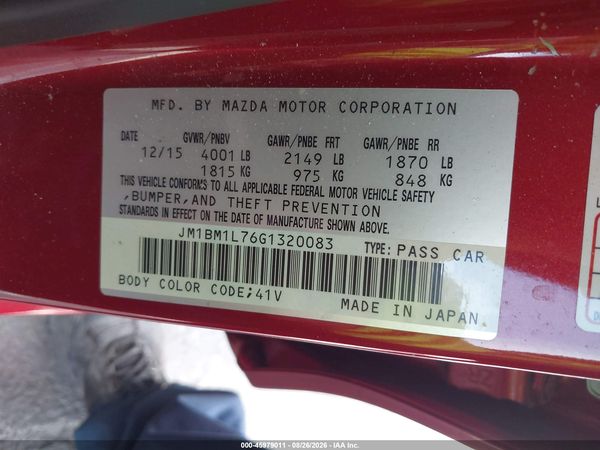 2016 MAZDA MAZDA3 I TOURING — I9